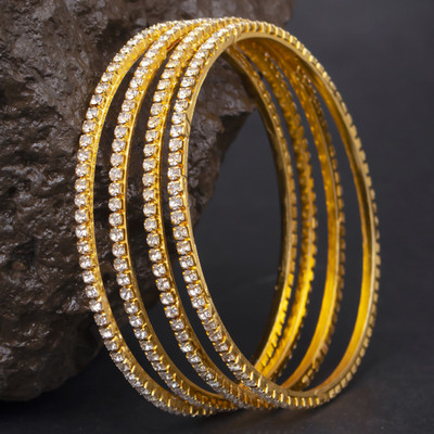 Sukkhi Copper Gold-plated Bangle Set(Pack of 4)