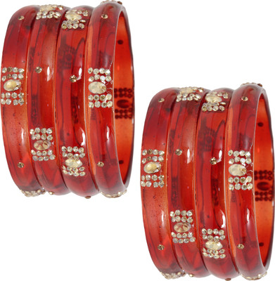 NMII Glass Zircon Bangle Set(Pack of 8)