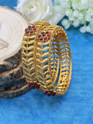 kewai Alloy Beads Gold-plated Bangle Set(Pack of 2)