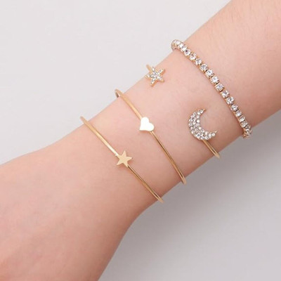 Vembley Alloy Gold-plated Bracelet Set(Pack of 4)