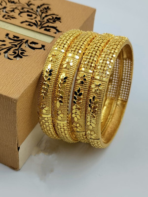 Univers Fashion Trends Brass Agate Gold-plated Bangle Set(Pack of 4)
