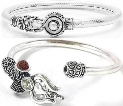 IKONKARR Silver, Sterling Silver, Alloy Bracelet(Pack of 2)