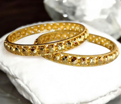 Infosolutions Brass Gold-plated Bangle Set(Pack of 2)