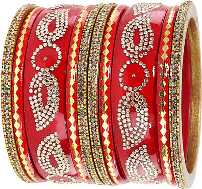 ZULKA Lac Diamond, Zircon Bangle Set(Pack of 10)