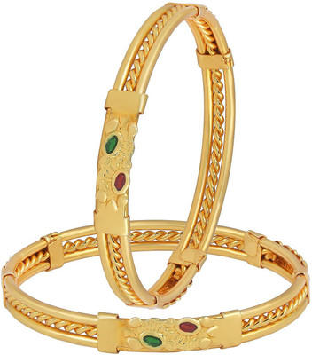 morir Brass Gold-plated Kada(Pack of 2)