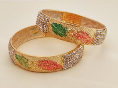 SAMJU SJ Brass Gold-plated Bangle(Pack of 2)