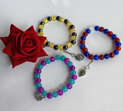 RajaStore Glass Beads Bracelet Set(Pack of 4)