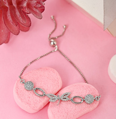 CLARA Sterling Silver Cubic Zirconia Rhodium Bracelet