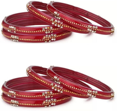 Somil Glass Enamel Bangle Set(Pack of 2)