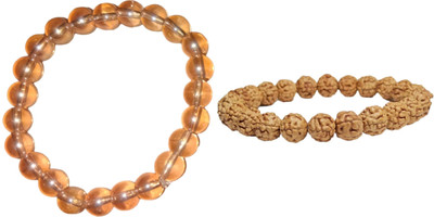 Malas Collection Rudraksha, Glass Bracelet Set(Pack of 2)