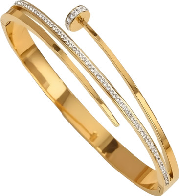 Akshaykart Stainless Steel Diamond Gold-plated Bracelet