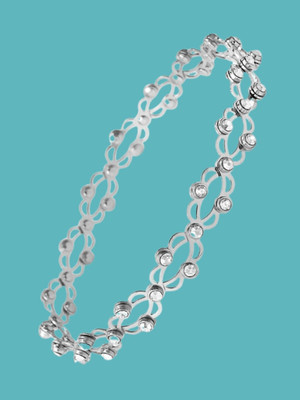 RKB SALES Alloy Cubic Zirconia Silver Bracelet