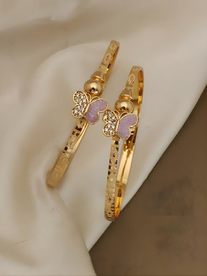 EiVAA Brass Gold-plated Bangle Set(Pack of 2)