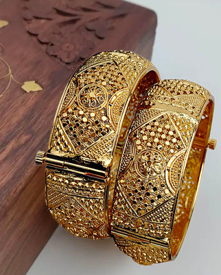 DDP Brass Gold-plated Bangle Set(Pack of 2)