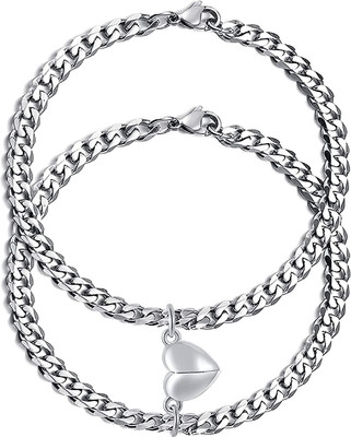 ruby collection Stainless Steel Silver Bracelet