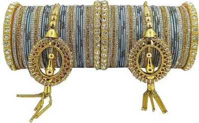 PRETTY GEMS Metal Zircon Bangle Set(Pack of 58)