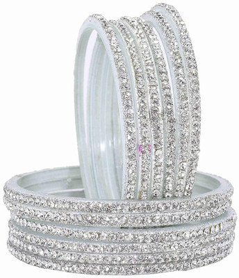 City Creations Glass Zircon Bangle(Pack of 10)
