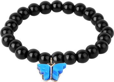 Superaj Black Obsidian Beads Bracelet