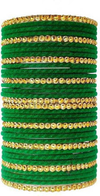 RADHA MOHAN EMPIRE Fabric, Glass Bangle Set(Pack of 34)