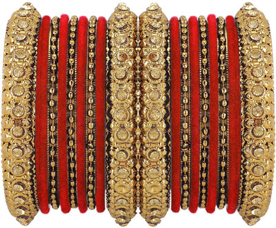 LYBASHINE Metal, Alloy Cubic Zirconia Gold-plated Bangle Set(Pack of 2)