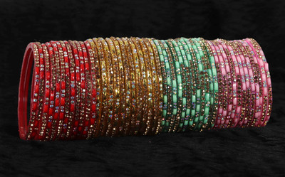 LAVAZZA Glass Zircon Bangle Set(Pack of 48)