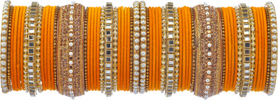 Nationalss Metal Crystal Bangle Set(Pack of 58)