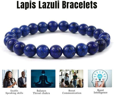 VIBESLE Lapiz Lazuli, Crystal Beads Charm Bracelet