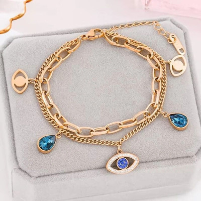 ISAMORA Stainless Steel Cubic Zirconia Copper Bracelet