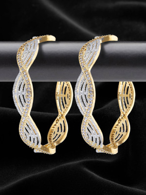 Shayna Alloy Gold-plated Bangle Set(Pack of 2)
