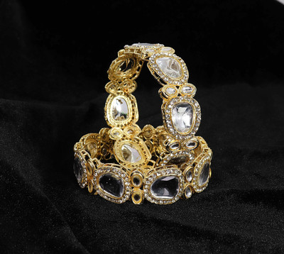 ZULKA Metal Zircon Kada(Pack of 2)