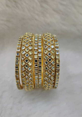 Terraband Alloy Crystal Gold-plated Bangle Set(Pack of 6)