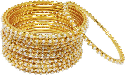 Anahat collection Alloy Gold-plated Bangle Set(Pack of 12)