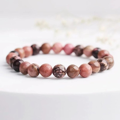 DVISHA Crystal, Rhodonite Beads Charm Bracelet