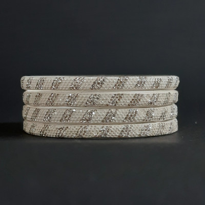 J2N2 Glass Rhinestone Bangle Set(Pack of 4)