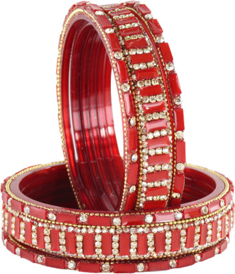 ZULKA Glass Beads, Diamond, Zircon Bangle Set(Pack of 6)
