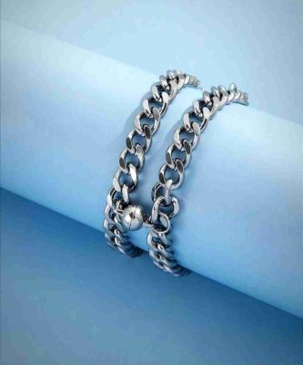 VIANSH Alloy, Stainless Steel Sterling Silver Bracelet Set(Pack of 2)