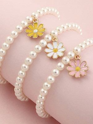 Ennygacessories Mother of Pearl Gold-plated Bracelet(Pack of 3)