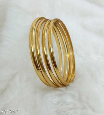 HouseOfCommon Brass Gold-plated Bangle Set(Pack of 2)