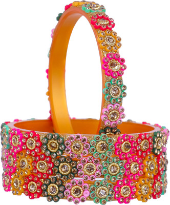 RAFAZA Plastic Cubic Zirconia Bangle Set(Pack of 4)