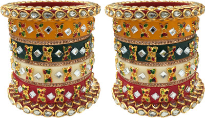 Hamna Plastic Zircon Bangle Set(Pack of 2)