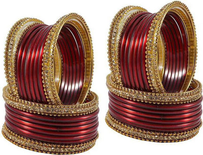 DURGANSH Glass Zircon Bangle Set(Pack of 48)