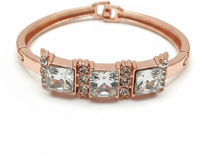 Vaibhavi Creations Alloy Cubic Zirconia Rhodium Ring Bracelet