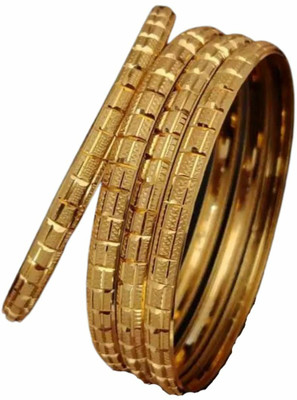 SGN FASHION Brass Gold-plated Bangle Set(Pack of 4)