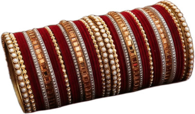 Maa Laxmi Blessings Metal, Plastic Beads Bangle Set(Pack of 10)