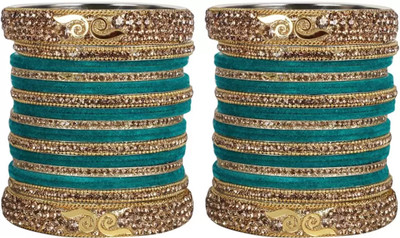 Terraband Alloy Crystal Bangle Set(Pack of 10)