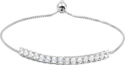 Zarkan Sterling Silver Zircon Rhodium Bracelet