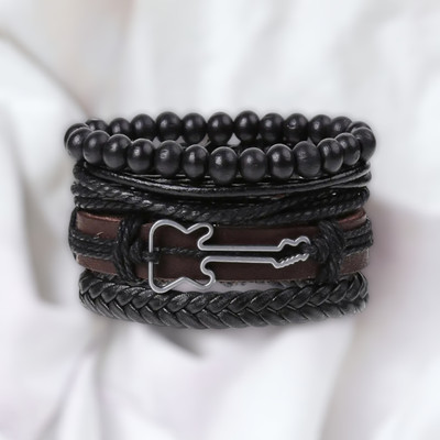 P. R. PRINTS Leather Bracelet Set