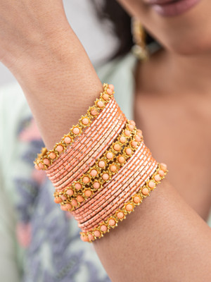 Mamon Creations Alloy Gold-plated Bangle Set(Pack of 20)