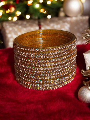 MS Entreprises Stone Bangle Set(Pack of 10)