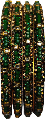 StyleNine Brass Cubic Zirconia Bangle Set(Pack of 4)